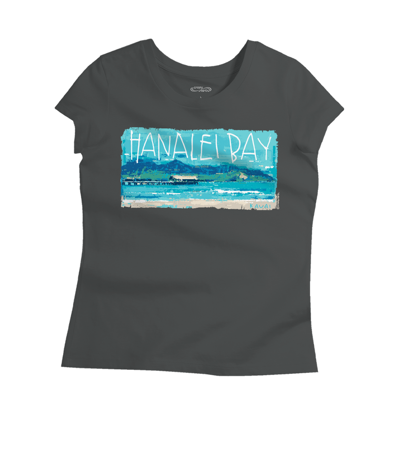 Painted Hanalei Bay - Graphite Short Sleeve Pima T-Shirt