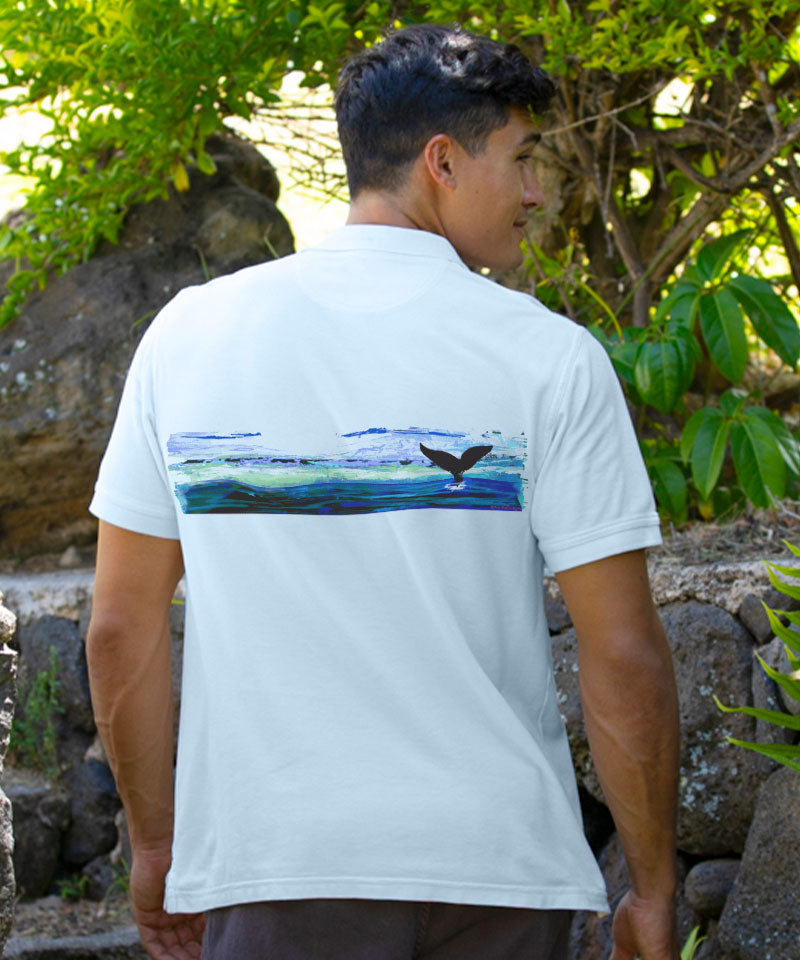 Into Blue - White Short Sleeve Pima Polo