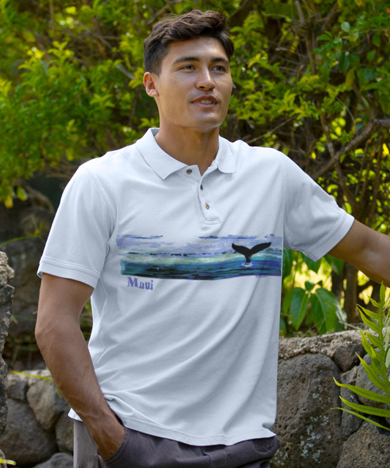 Into Blue - White Short Sleeve Pima Polo
