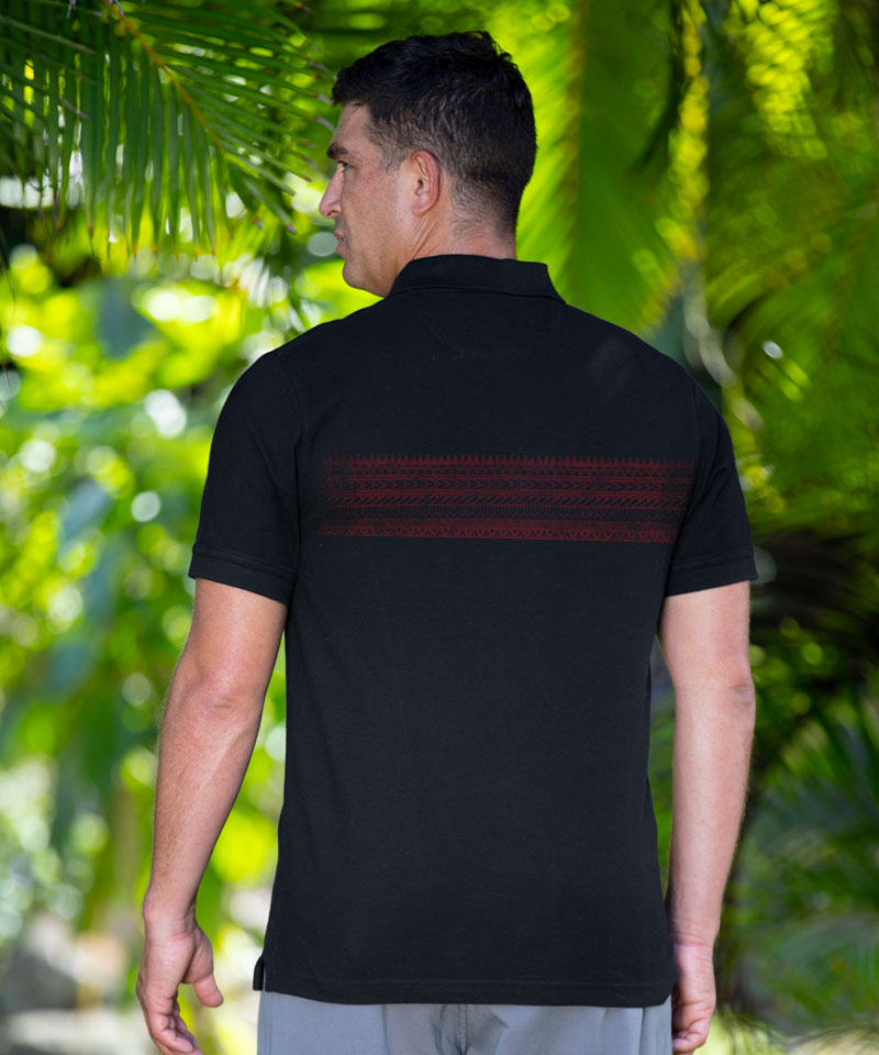 Lava Flow Tribal - Jet Black Short Sleeve Pima Polo