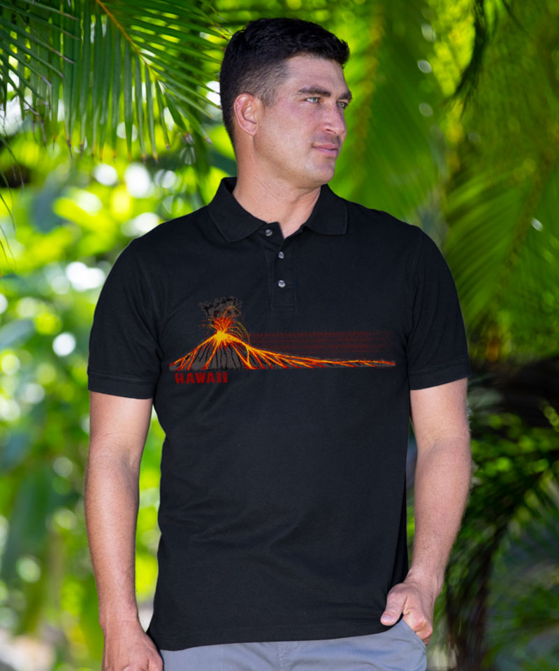 Lava Flow Tribal - Jet Black Short Sleeve Pima Polo