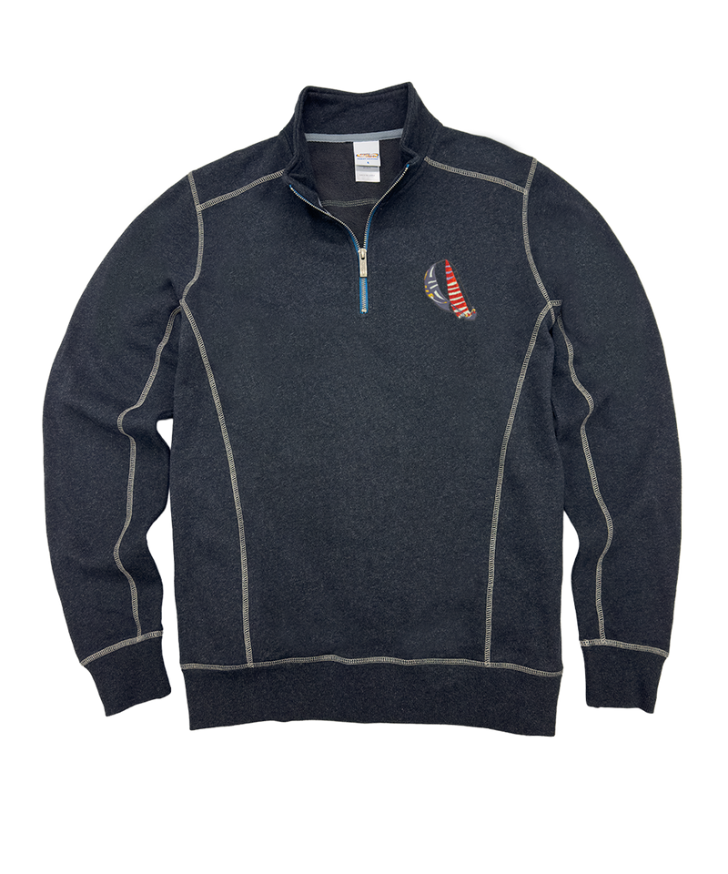 Painted Sails - Charcoal/Heather Long Sleeve Mountain Peak Pullover - View 1