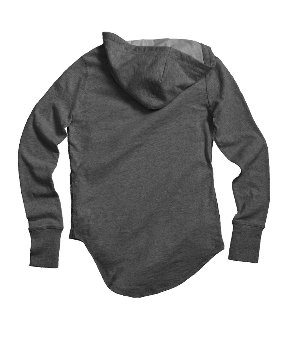 Desert Cactus - Gray Heather Long Sleeve Harmony Hooded T View 4