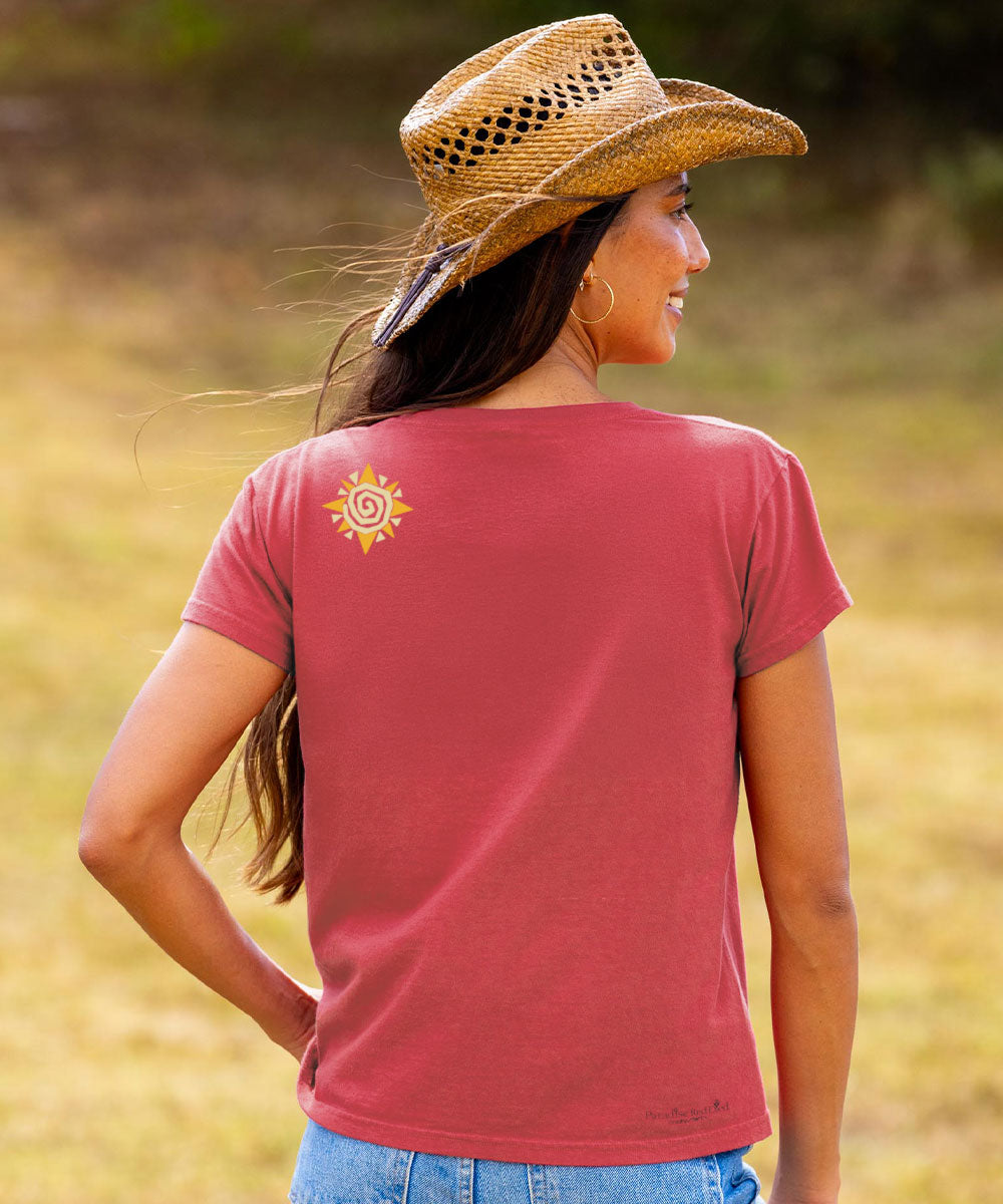 Desert Band - Paradise Red Dyed Short Sleeve Crewneck T-Shirt View 3