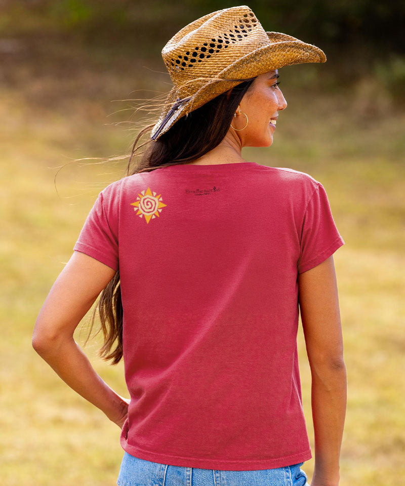 Desert Band - Paradise Red Dyed Short Sleeve Crewneck T-Shirt View 3