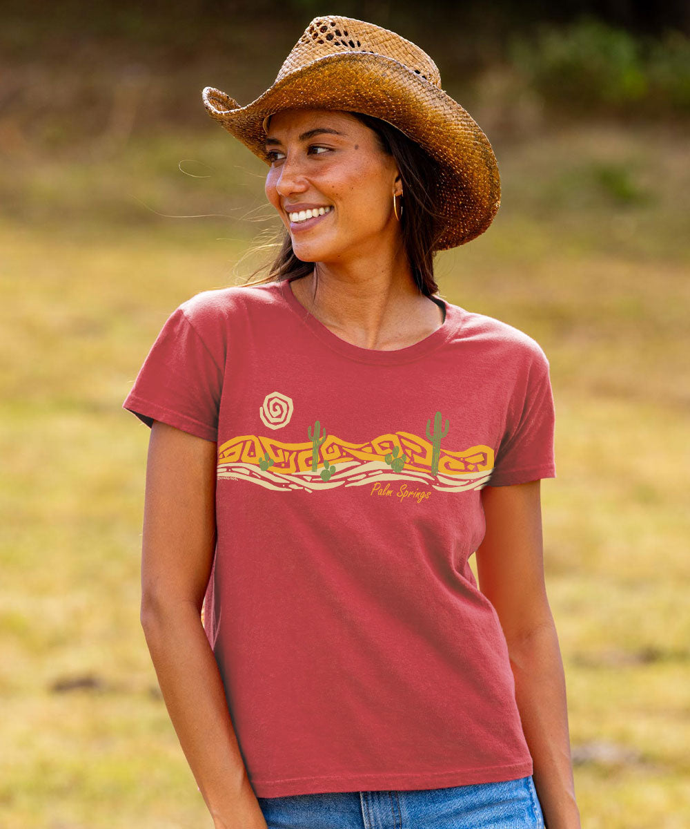 Desert Band - Paradise Red Dyed Short Sleeve Crewneck T-Shirt View 2