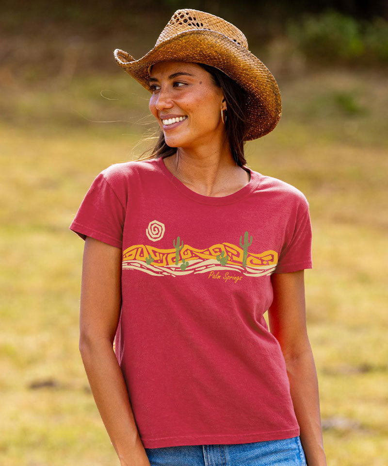 Desert Band - Paradise Red Dyed Short Sleeve Crewneck T-Shirt View 2