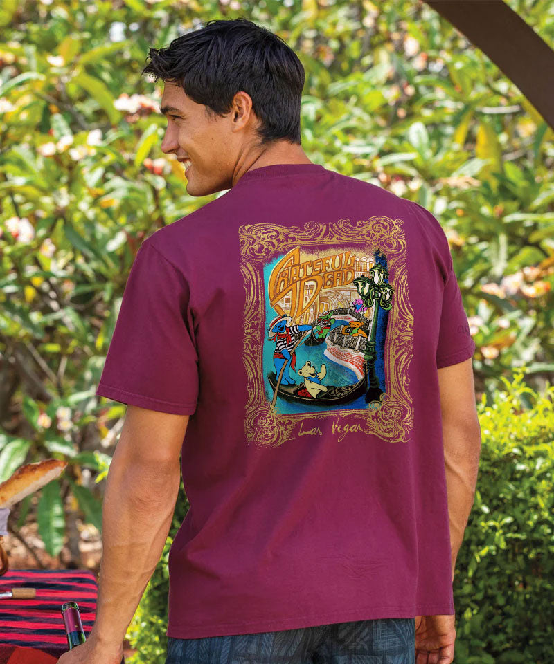 Grateful Dead Gondola Bears - Wine Dyed Short Sleeve Crewneck T-Shirt