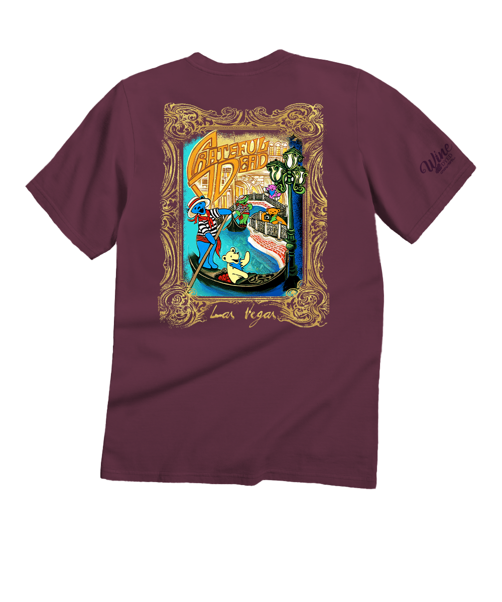 Grateful Dead Gondola Bears - Wine Dyed Short Sleeve Crewneck T-Shirt