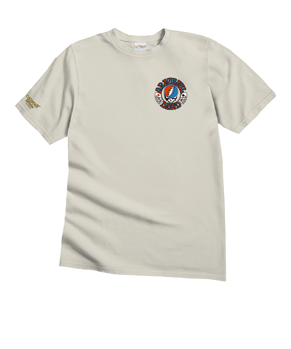 Grateful Dead Stealie Cards - Coconut Dyed Short Sleeve Crewneck T-Shirt