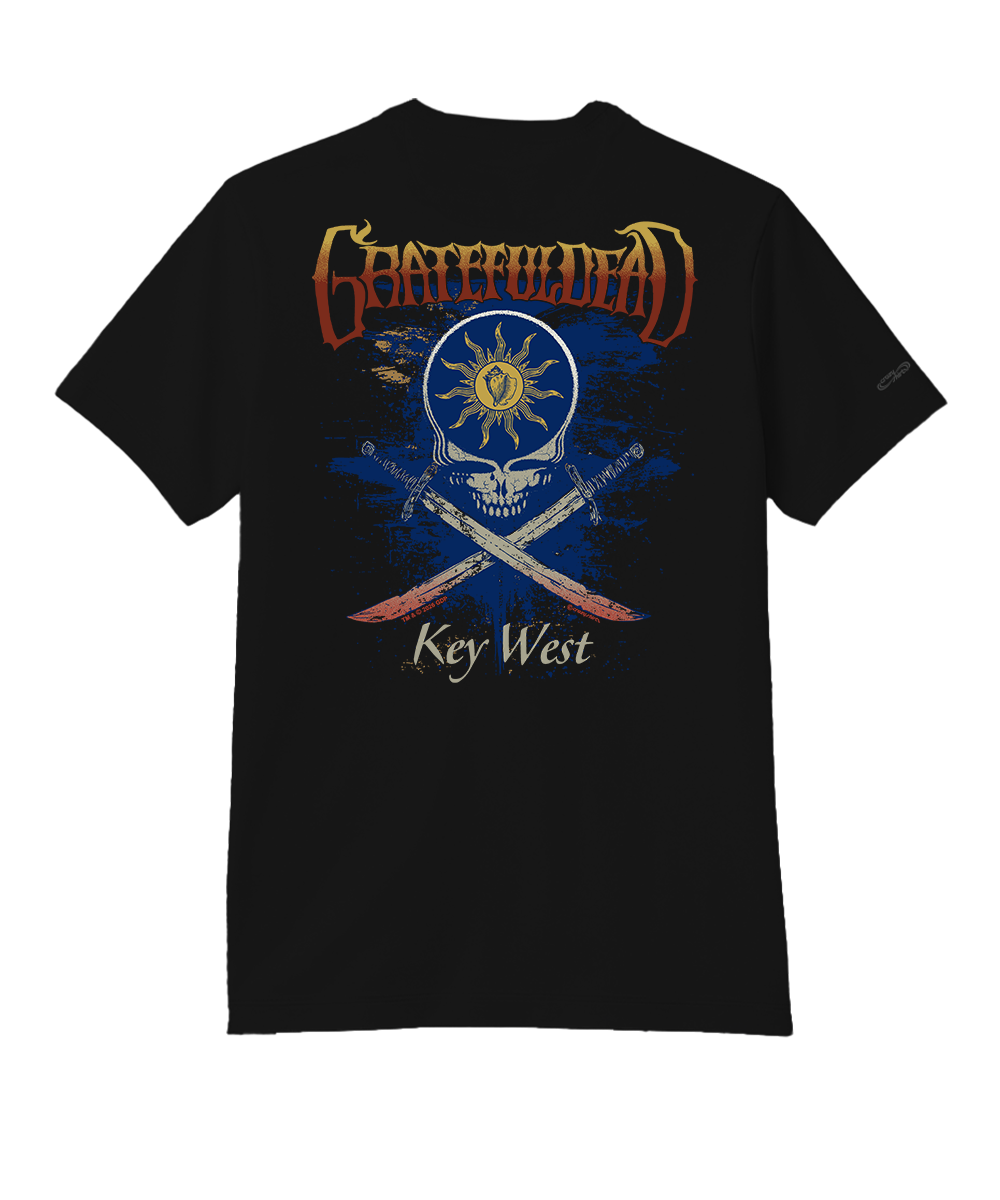 Black t-shirt with Grateful Dead logo on a white background View 1