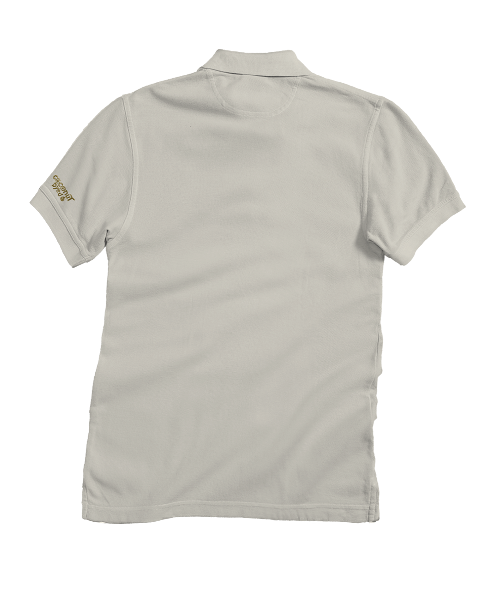 Creamy white polo shirt on a white background View 4