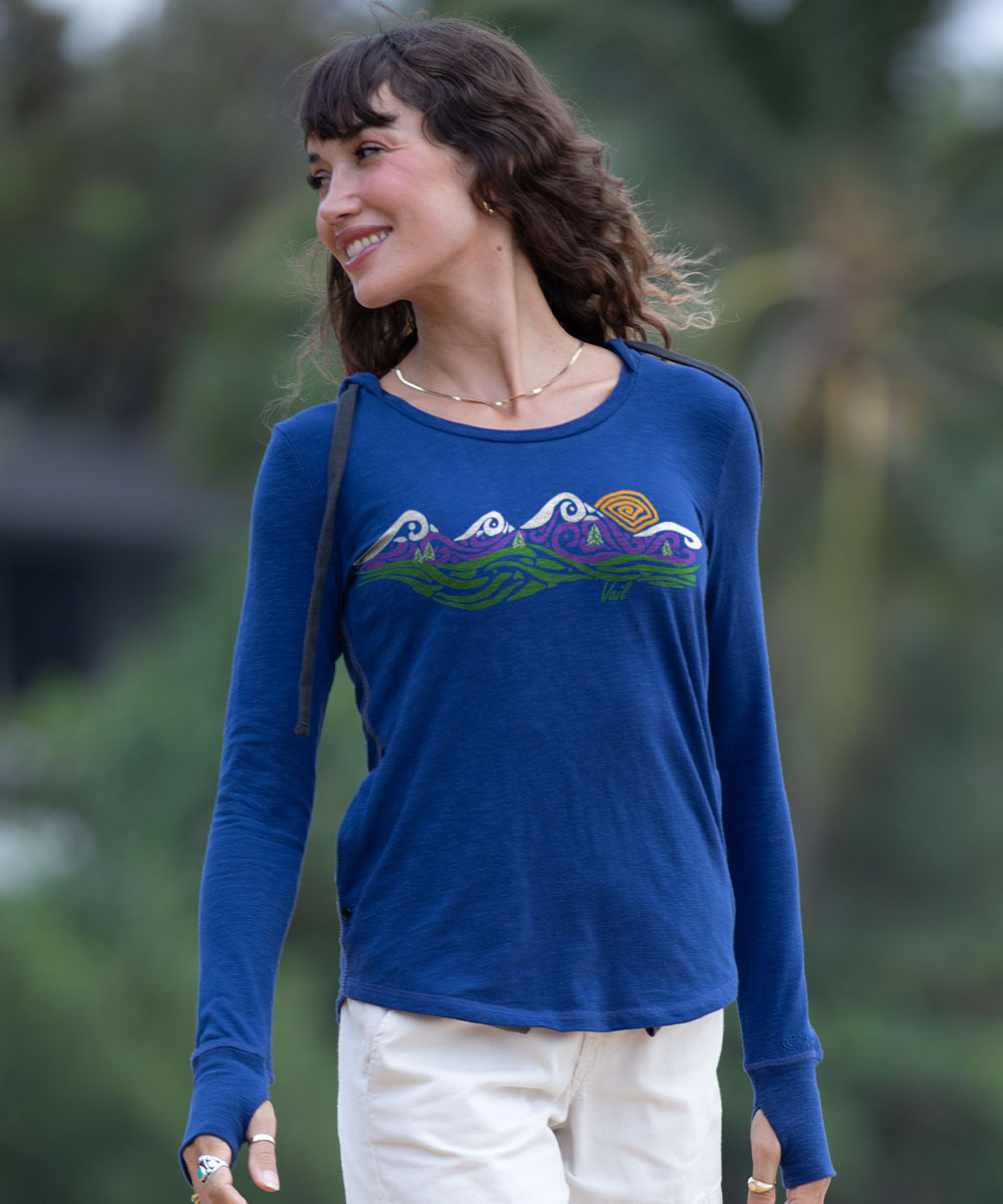 Mountain Band - Midnight Long Sleeve Harmony Hooded T View 2