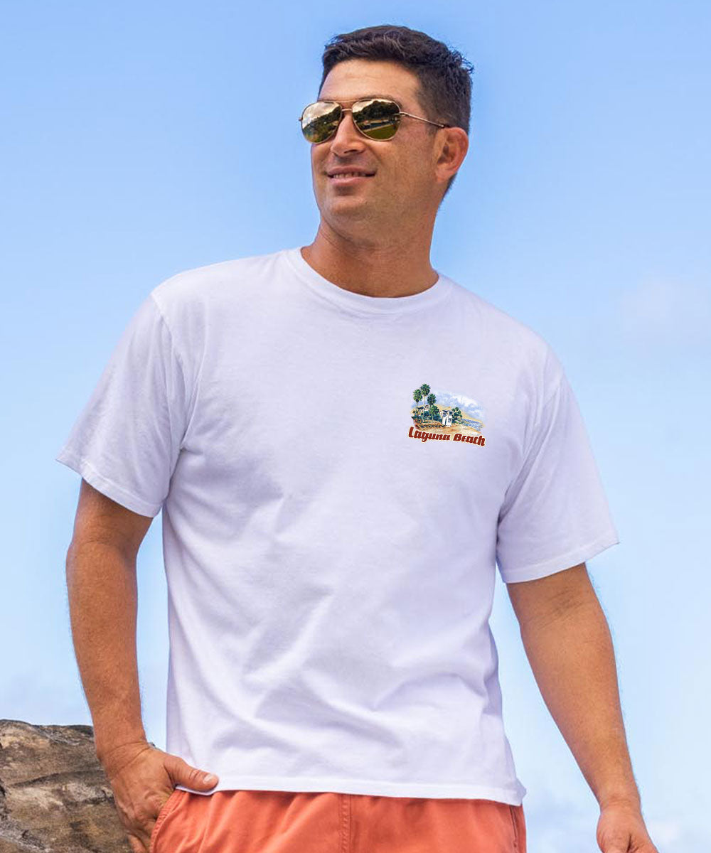 Laguna Paradise - White Short Sleeve Crewneck T-Shirt View 3
