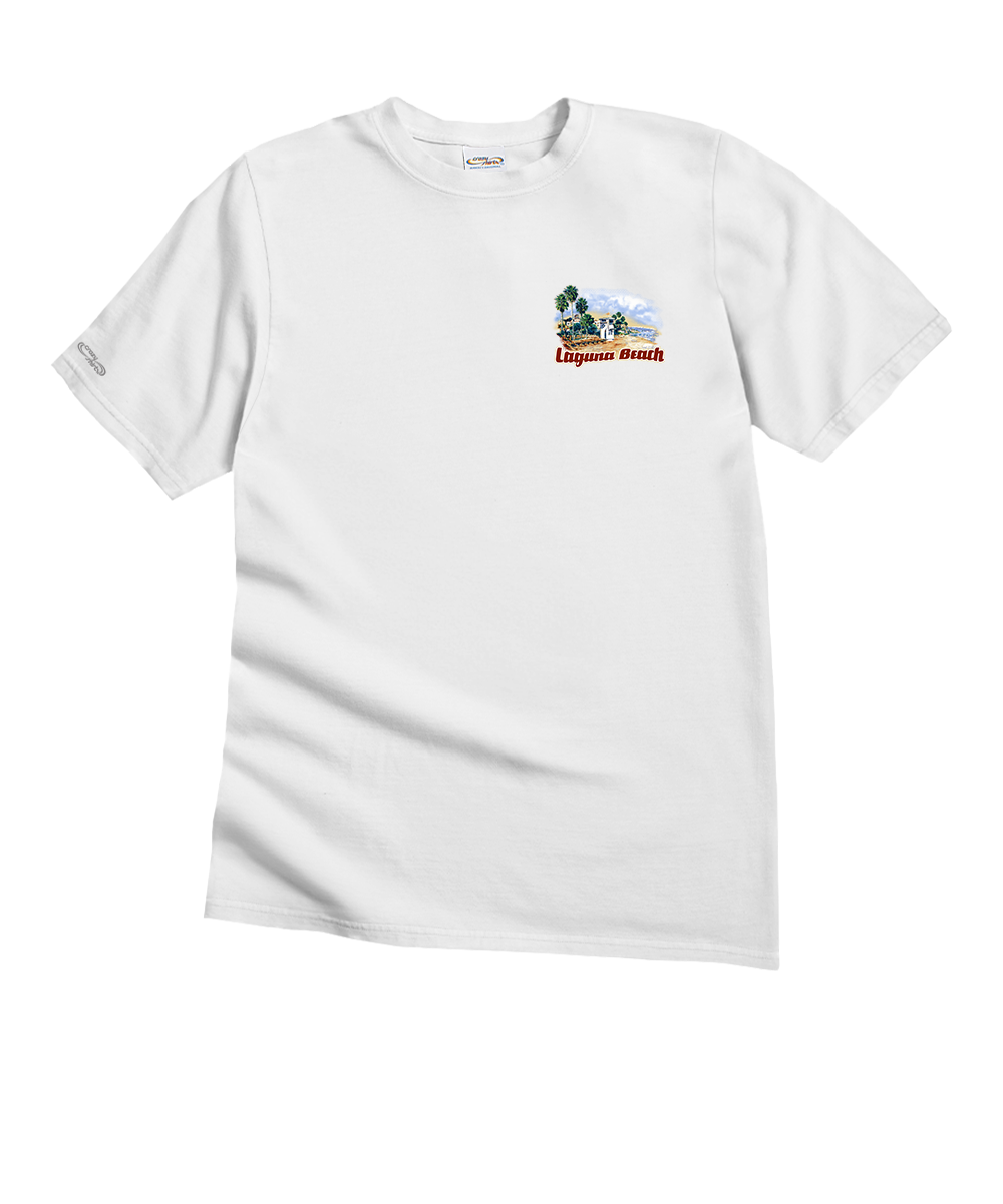 Laguna Paradise - White Short Sleeve Crewneck T-Shirt View 4