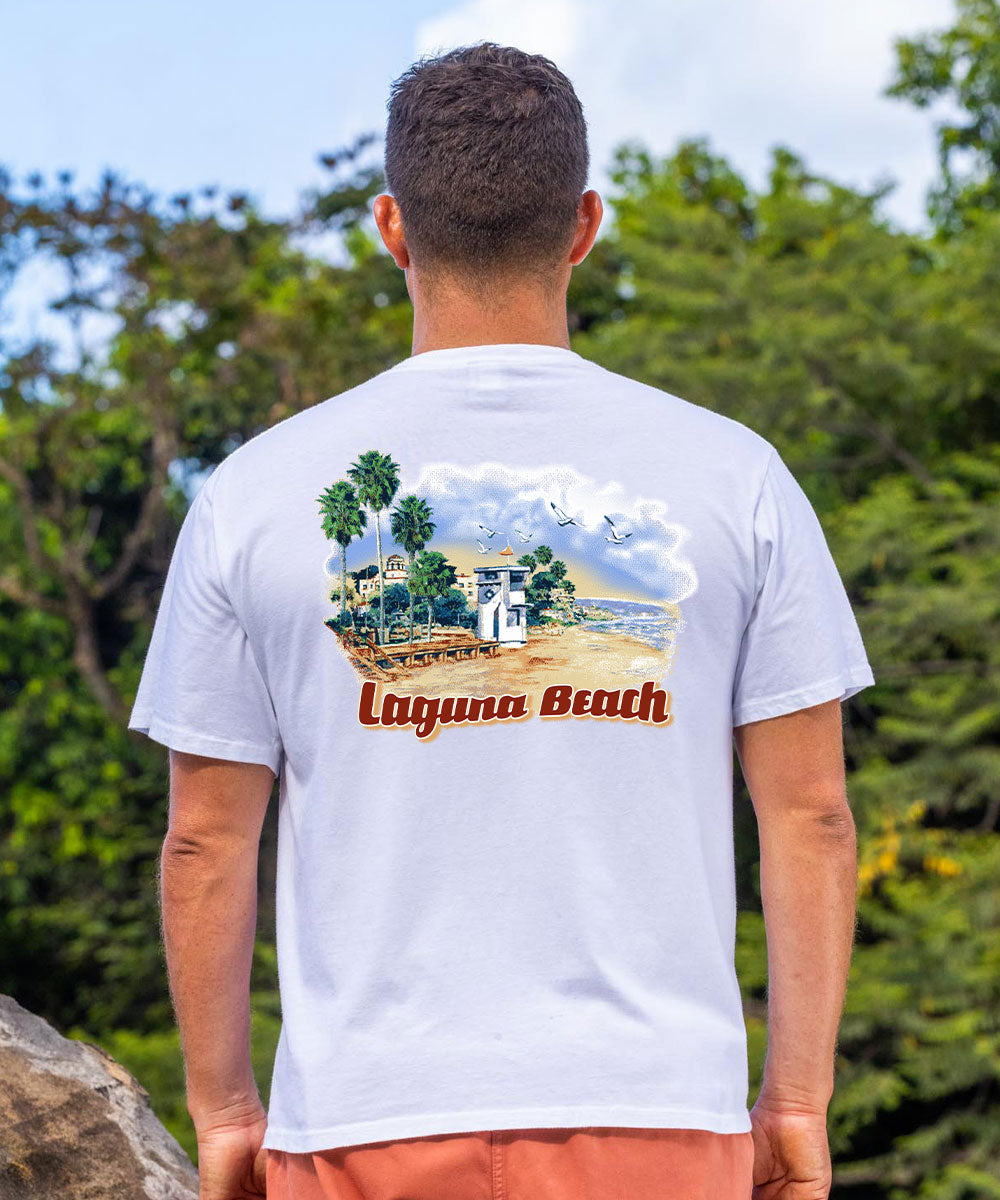 Laguna Paradise - White Short Sleeve Crewneck T-Shirt View 2