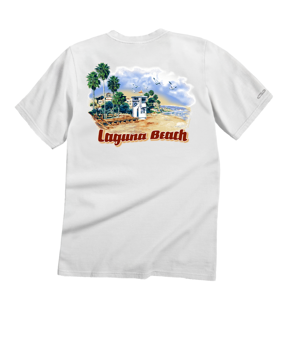 Laguna Paradise - White Short Sleeve Crewneck T-Shirt View 1