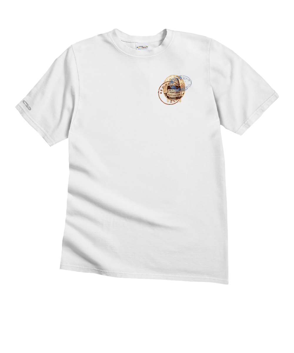 Buoy Stamp - White Short Sleeve Crewneck T-Shirt View 4