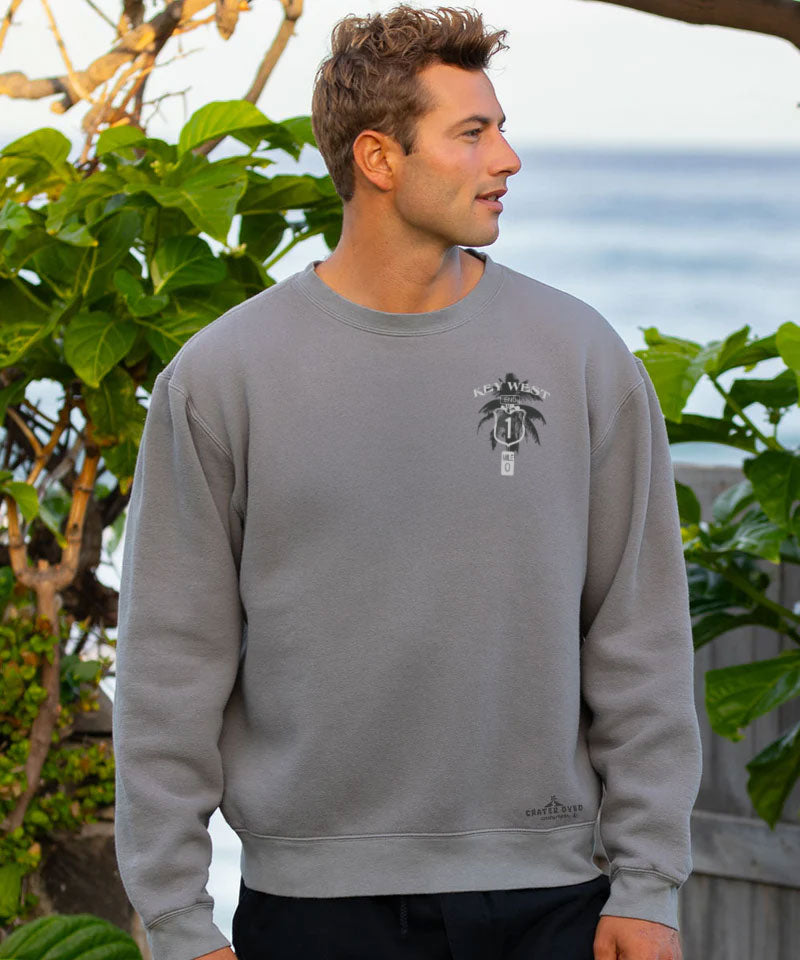 Key West Sign - Crater Dyed® Long Sleeve Sweatshirt View 3