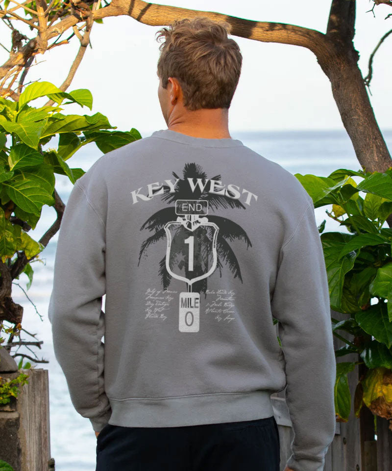 Key West Sign - Crater Dyed® Long Sleeve Sweatshirt View 2