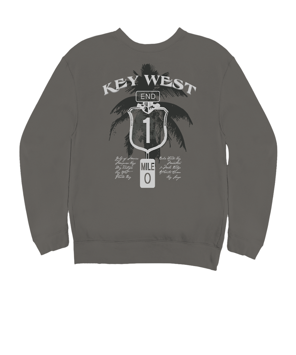 Key West Sign - Crater Dyed® Long Sleeve Sweatshirt View 1