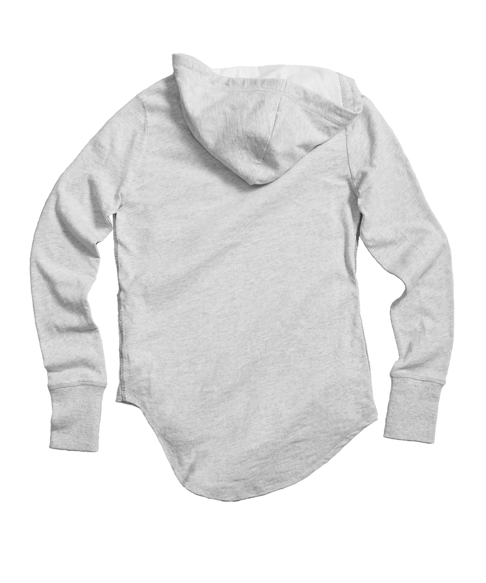 Ringling Bridge - White Gray Heather Long Sleeve Harmony Hooded T View 4