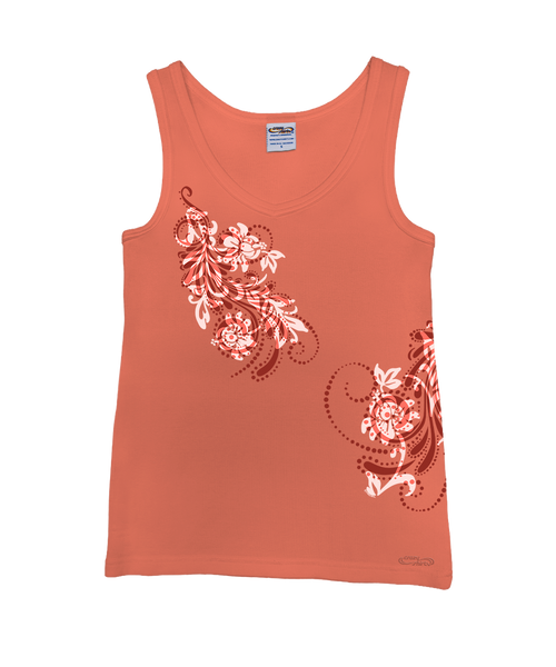 Leihua - Coral Sleeveless Island Breeze Tank