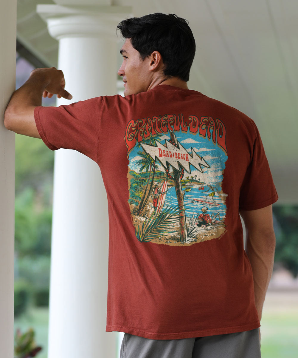 Grateful Dead Beach - Whiskey Dyed Short Sleeve Crewneck T-Shirt