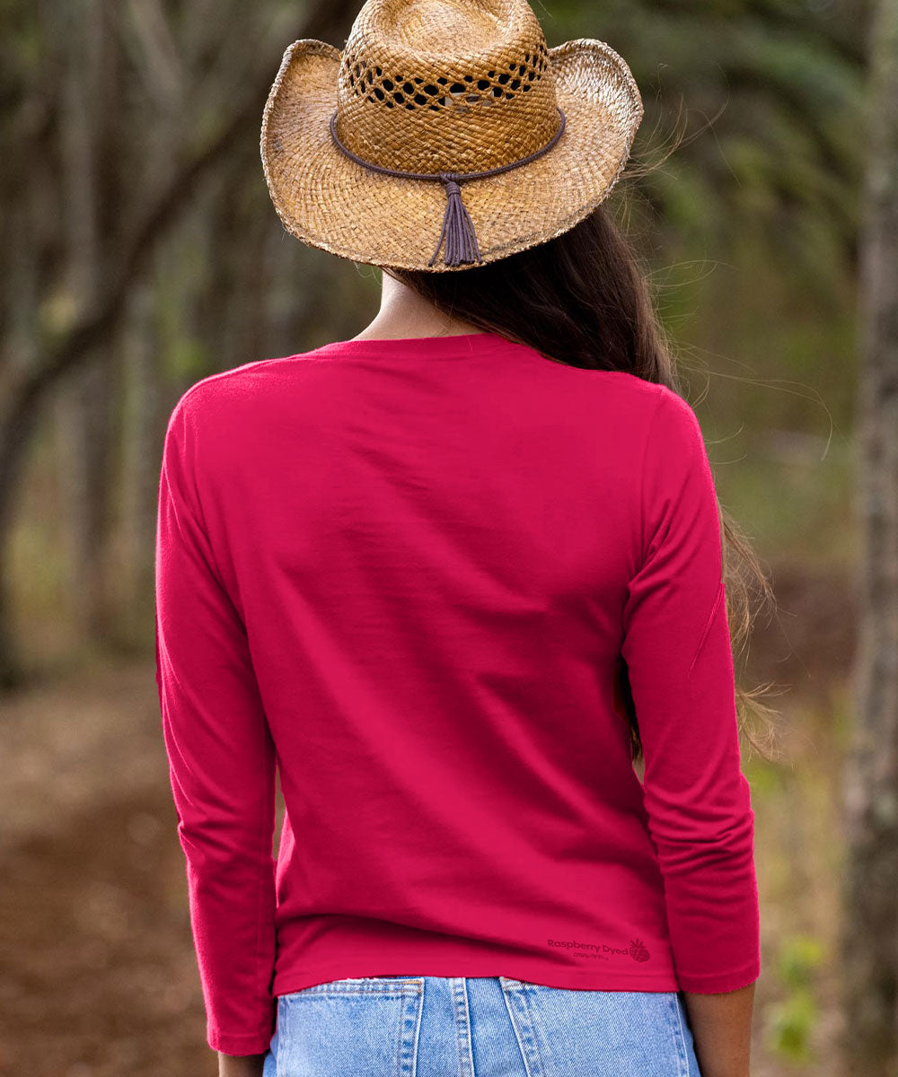 Natures Bear - Raspberry Dyed Long Sleeve Crewneck T-Shirt