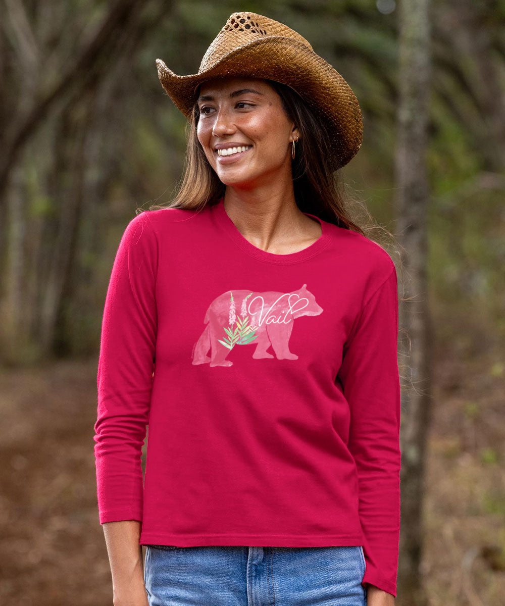 Natures Bear - Raspberry Dyed Long Sleeve Crewneck T-Shirt