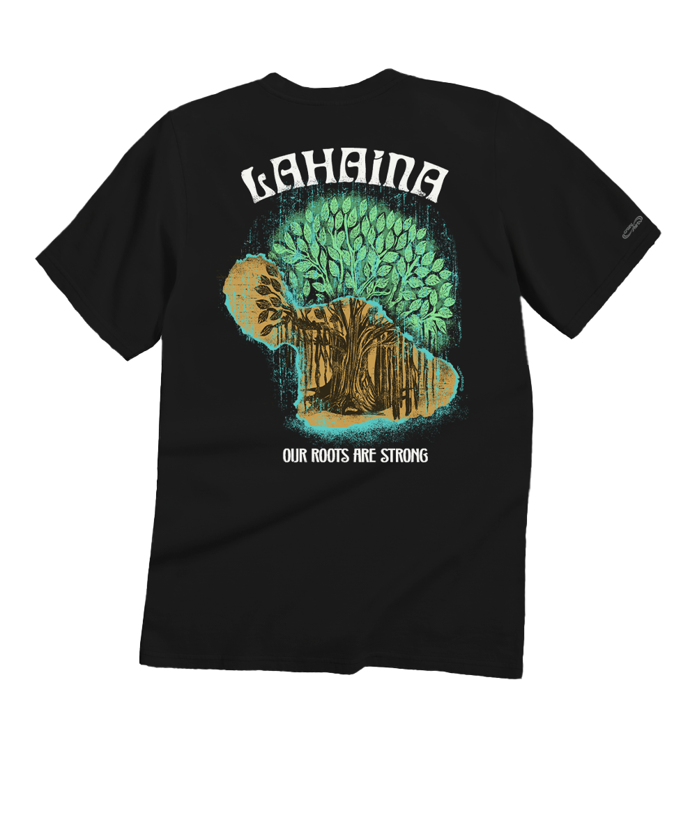 Lahaina Our Roots Are Strong - Black Short Sleeve Crewneck T-Shirt