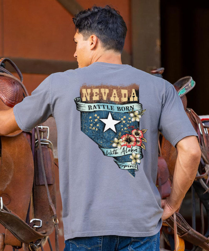 Nevada With Aloha - Crater Dyed® Short Sleeve Crewneck T-Shirt