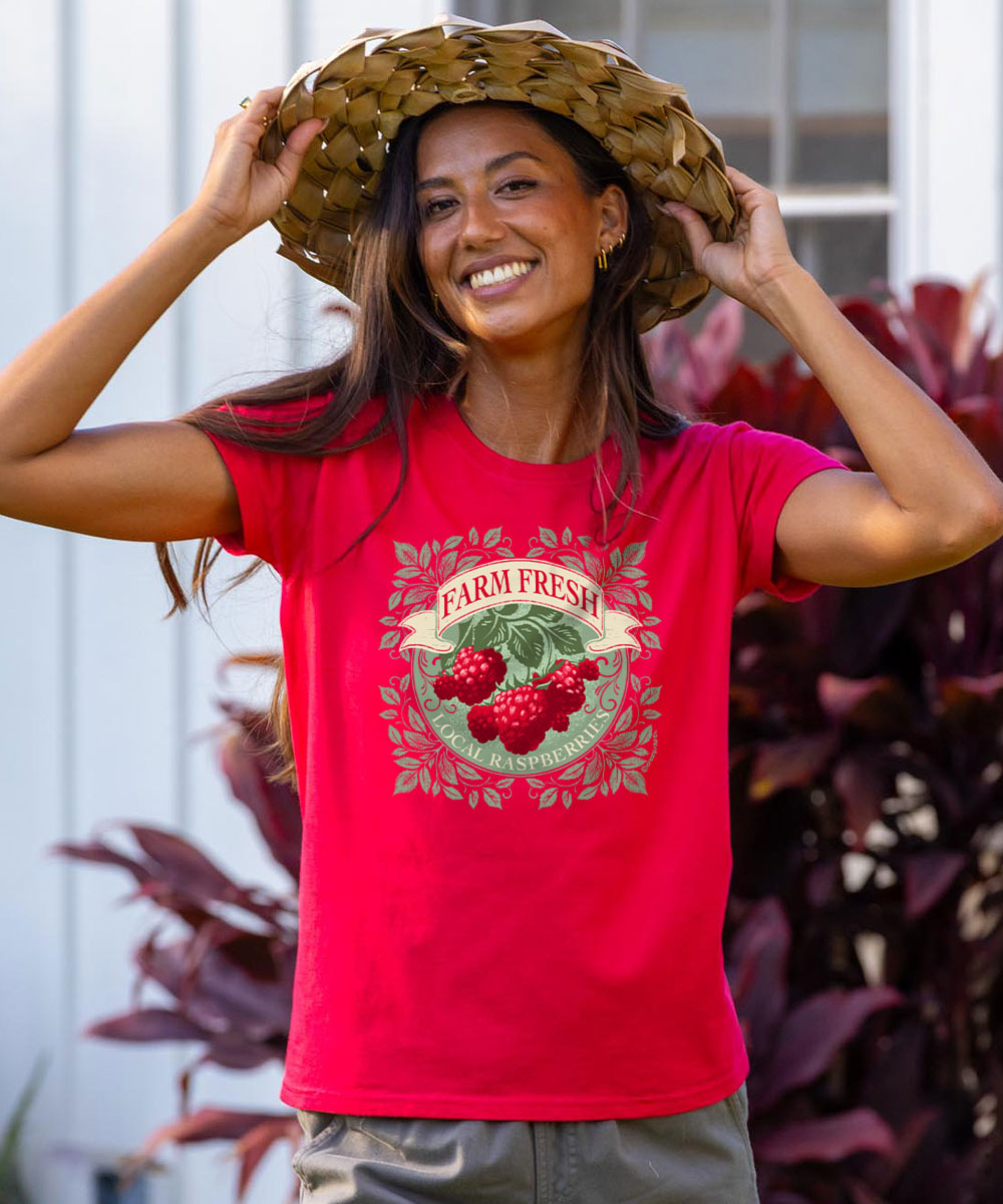 Local Raspberries - Raspberry Dyed Short Sleeve Crewneck T-Shirt