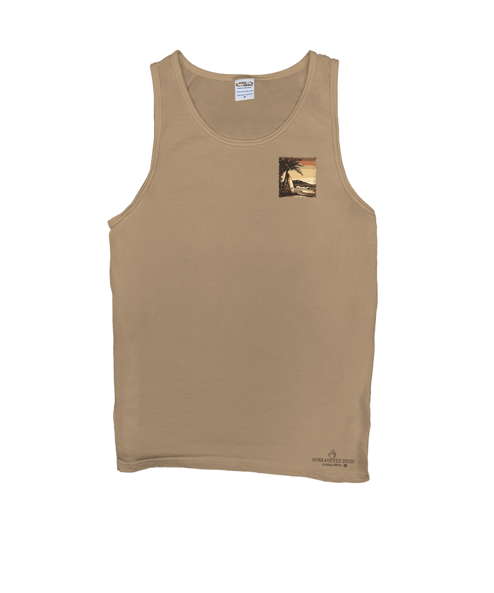 Light Brown tank top with a small label on a white background View 4