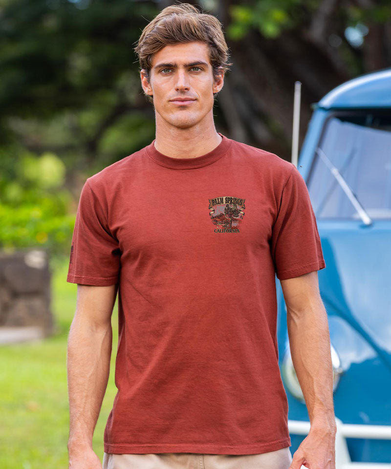 Palm Springs Etch - Whiskey Dyed Short Sleeve Crewneck T-Shirt View 3
