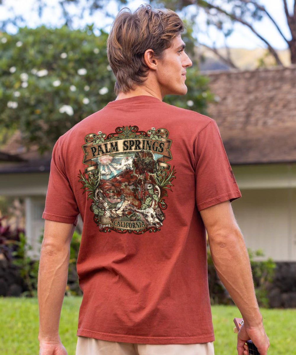 Palm Springs Etch - Whiskey Dyed Short Sleeve Crewneck T-Shirt View 2
