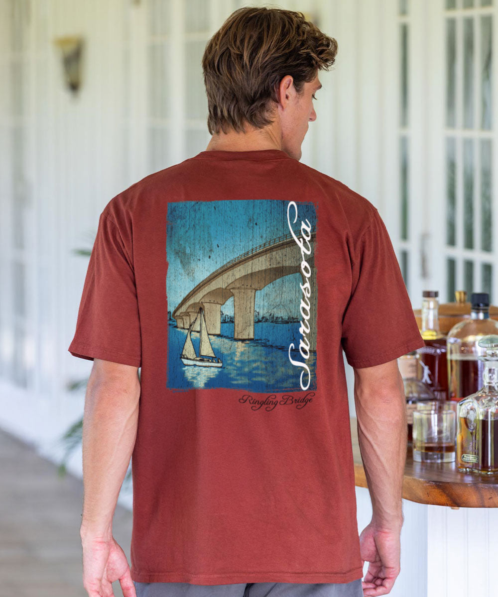 Ringling Sarasota - Whiskey Dyed Short Sleeve Crewneck T-Shirt View 2