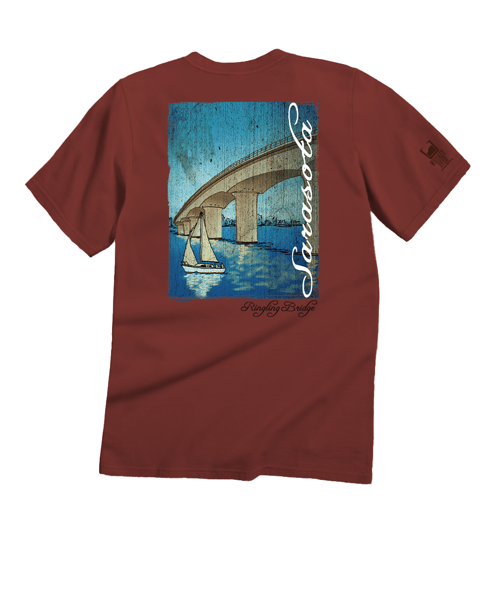 Ringling Sarasota - Whiskey Dyed Short Sleeve Crewneck T-Shirt View 1