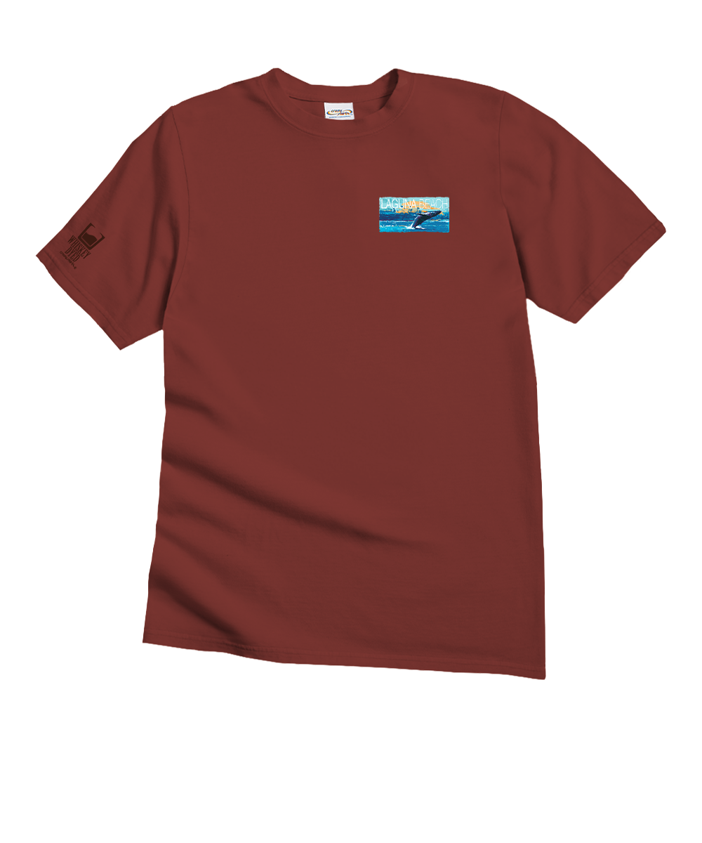Painted Laguna Whale - Whiskey Dyed Short Sleeve Crewneck T-Shirt View 4