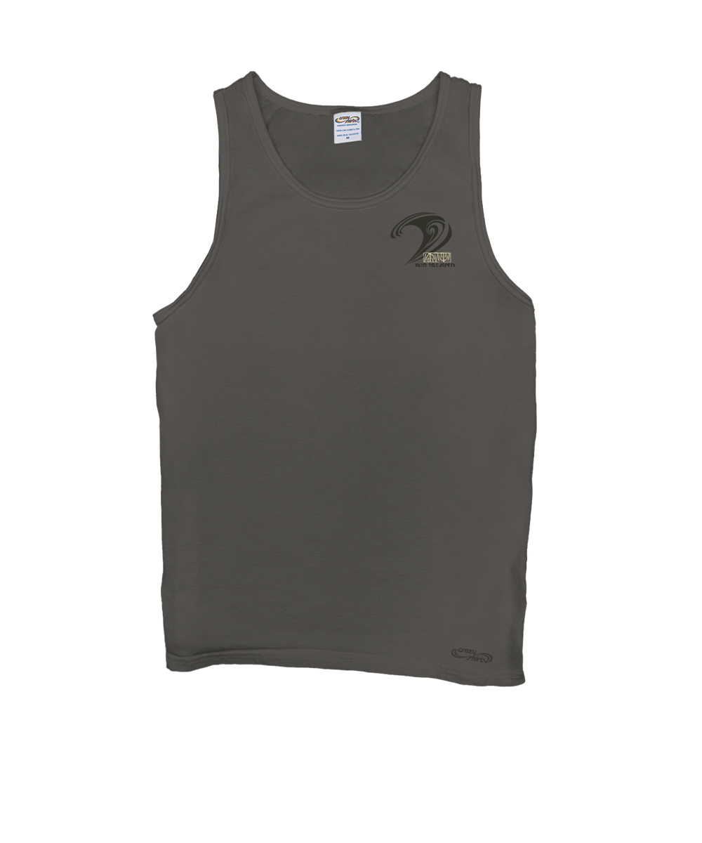 Gray tank top with a logo on a white background View 4
