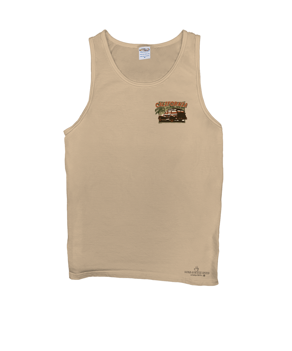 Beige tank top with a logo on a white background View 4