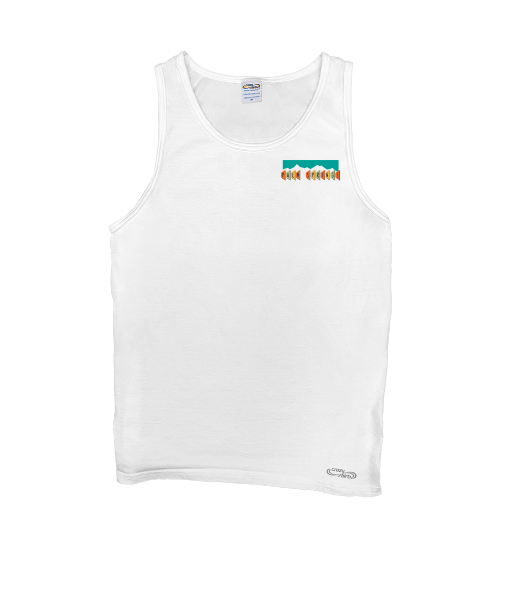 Palm Springs Oasis - White Sleeveless Tank Top View 4