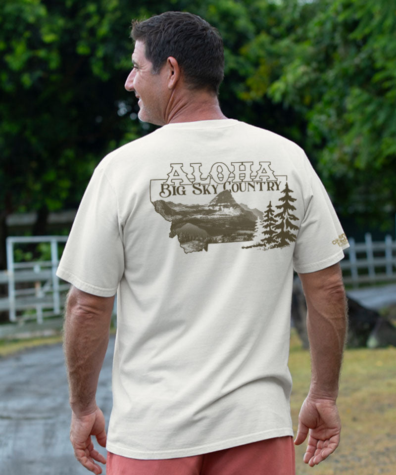 Aloha Montana Coconut Dyed Short Sleeve Crewneck T-Shirt