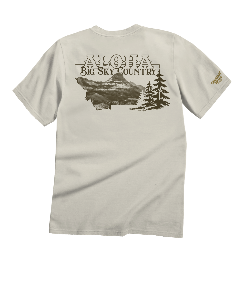 Aloha Montana Coconut Dyed Short Sleeve Crewneck T-Shirt