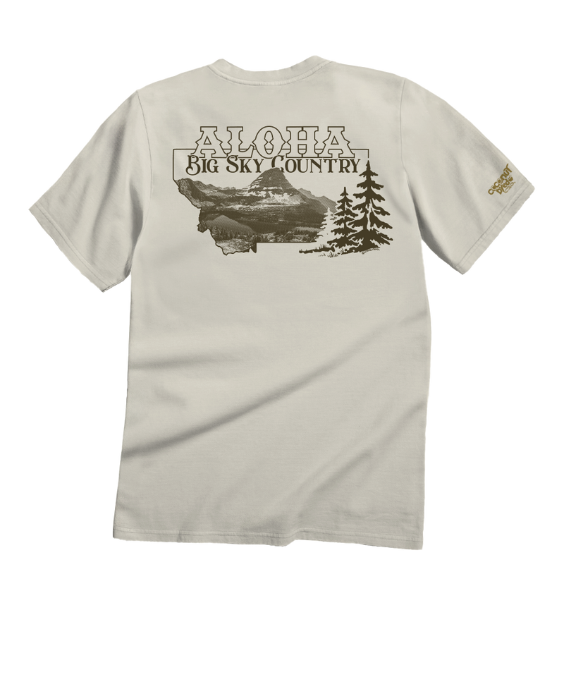 Aloha Montana Coconut Dyed Short Sleeve Crewneck T-Shirt