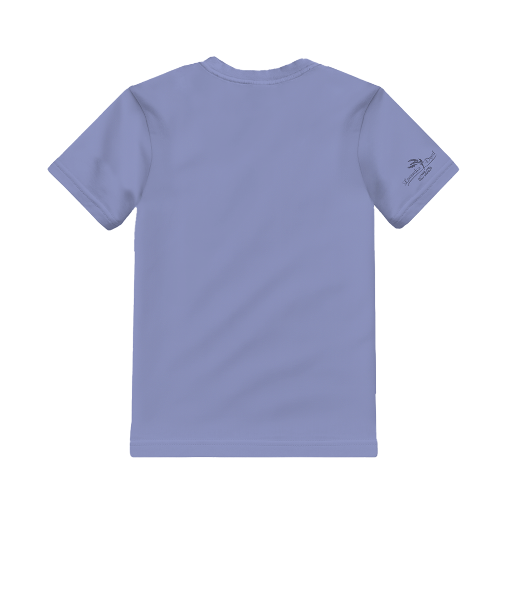 Back view of a light purple t-shirt on a white background View 4