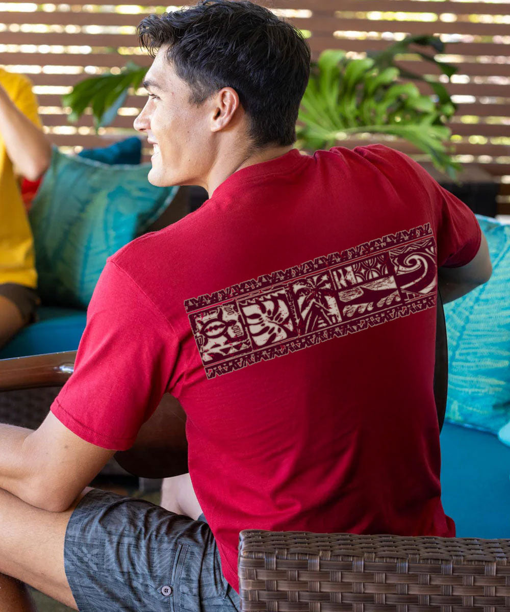 Reef Blue Band - Garnet Short Sleeve Crewneck T-Shirt