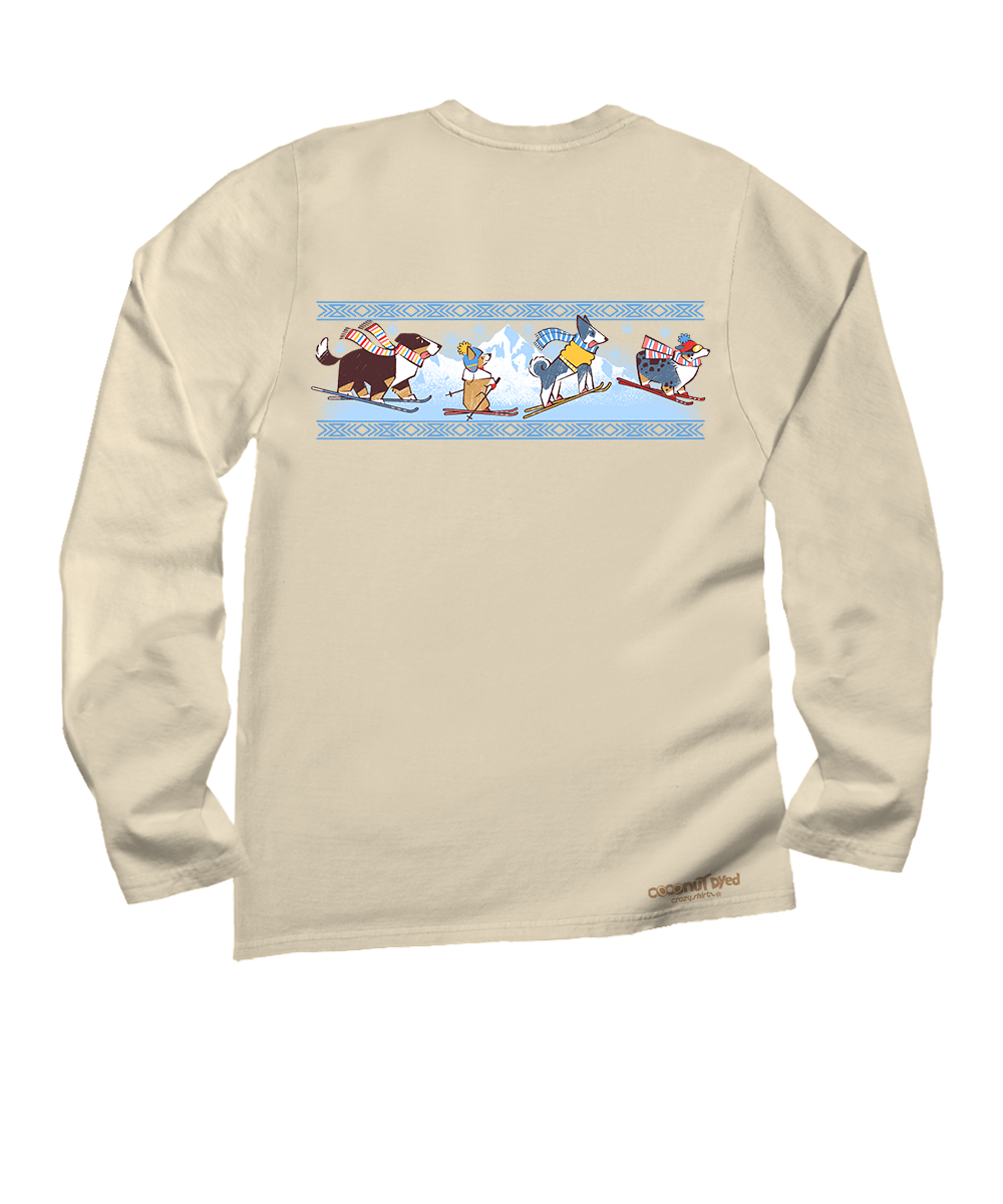 Beige long-sleeve shirt with cartoon characters on a white background View 4