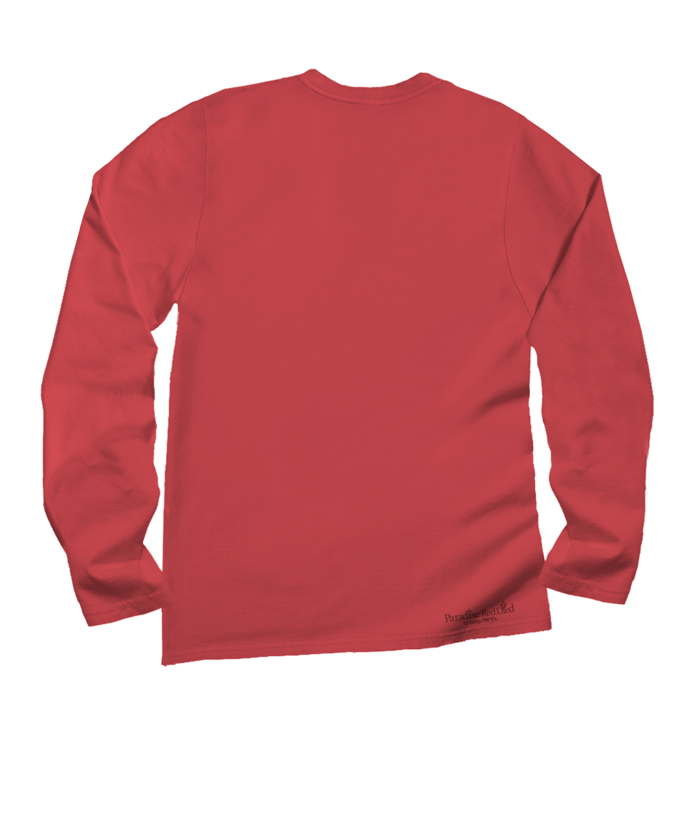 Red long-sleeve shirt on a white background View 4