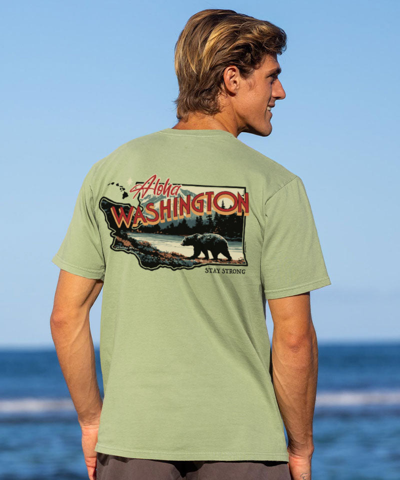 Aloha Washington - Hemp Dyed Short Sleeve Crewneck T-Shirt